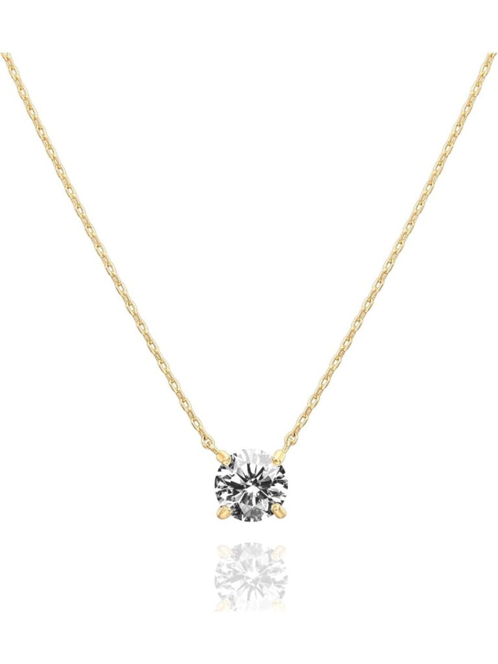 Dainty 14K Gold Plated Crystal Choker Necklace | 1.5 Carat Cubic Zirconia